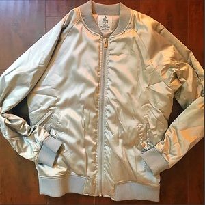UNIF from Urban Outfitters shiny silver bomber